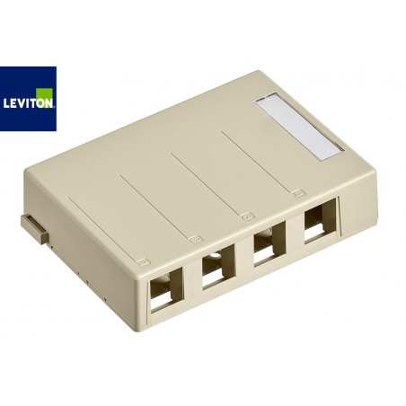 Caja Superficial Vacio 4 Ptos, Beige Leviton