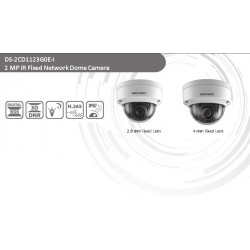 Camara IP Domo 2 Mpx, 2.8mm Poe Hikvision, Metalica, Led 30m, 1/3", Rj45, Onvif, h265, 10/100Mb, NoSD, IK10, IP67. Gtia: 90dias