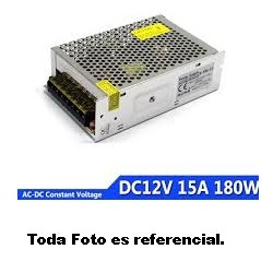 Fuente Reg. 12v, 15 A, sin fusibl, SOLA Ac -120/220v. Gta: 10 D, Serializar: