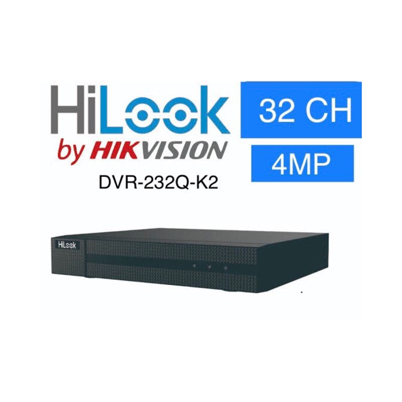 DVR 32 Cam, 1080p HiLook (Hikvision) +2 IP PentaHibrido 4Mpx, 1000Mbp,  Sop 2dd 6Tb,