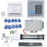 Control Acceso 1 Puerta, Kit Teclado Programable, 10 boton Rfid, Cerradura Electromagnetica 280kg Switch OnOff NC, Fuente 12v 3A