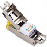 Conector Rj45 Blindado Cat 6A 10Gb Amarillo, Tooolfree, Armable, awg 22. Shielded. Ideal Exteriores, Antenas, AP.