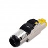 Conector Rj45 Blindado Cat 6A 10Gb Amarillo, Tooolfree, Armable, awg 22. Shielded. Ideal Exteriores, Antenas, AP.