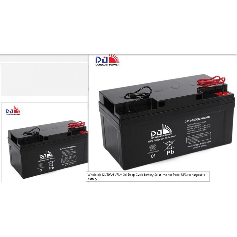 Batería Dongjin Power de Carga Profunda, 12v, 65 A, Recargables, Gel, VRLA, Anc-L33/Alt22/Prf10. 24kg