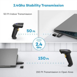 Lector Scanner Wifi 2.4Ghz y Usb Pistola Codigo Barras Cable.