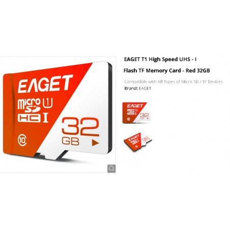 Memoria micro SD 32 Gb, Eaget, Gtia: 90d