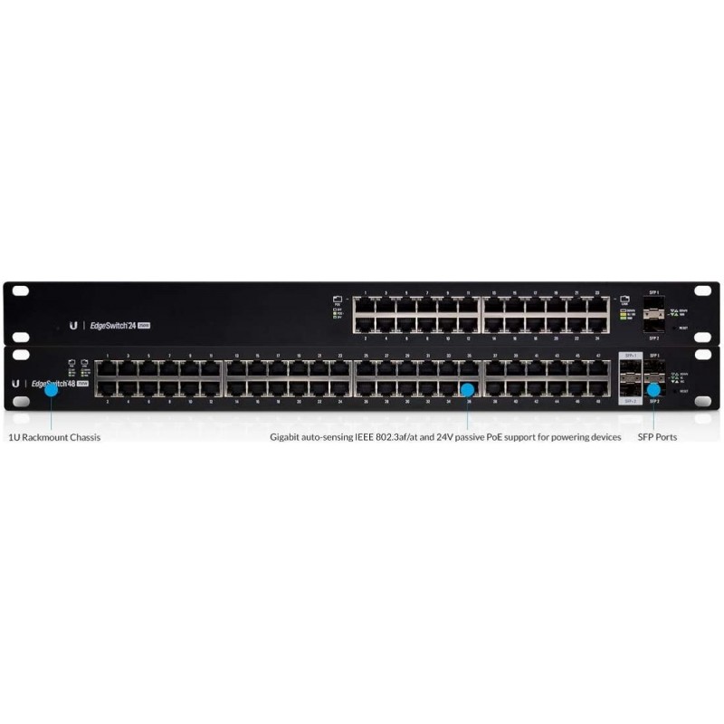 Switch 24p POE 2Sfp Ubiquiti Administrab EdgeSwitch Gigabit Poe 802.3af/at, 250w L2 Switch L3 Router. Garantia: 90 dias