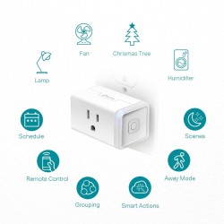 Toma Electrica Smart Wifi 1x 15A Tp-Link, NEMA 5-15P, Sw On/Off, IFTTT, 2.4Ghz, Compat Alexa Google Home. Gtia: 90d