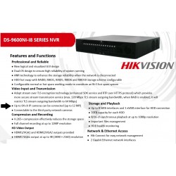 NVR 64 Cam IP 12Mpx, 8DD Sata, Hikvision, 4Raid, rs232/485, h265,  Alarm 16In/4Out, 3Usb, 1rca, 2Hdmi/Vga, 2U. Gtia: 90 Dias