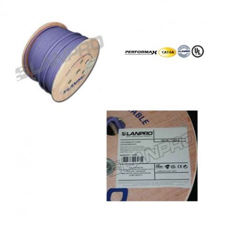 Bobina CAT 6A Lanpro U/FTP Violeta 10Gb LSZH, 500 Mhz, Redondo, 23awg, 305M