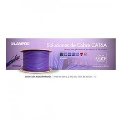 Bobina CAT 6A Lanpro U/FTP Violeta 10Gb LSZH, 500 Mhz, Redondo, 23awg, 305M