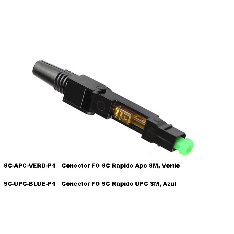 Conector FO SC Rapido Apc SM, Verde