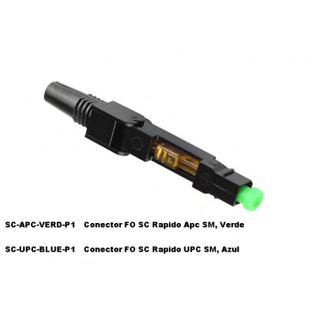 Conector FO SC Rapido Apc SM, Verde