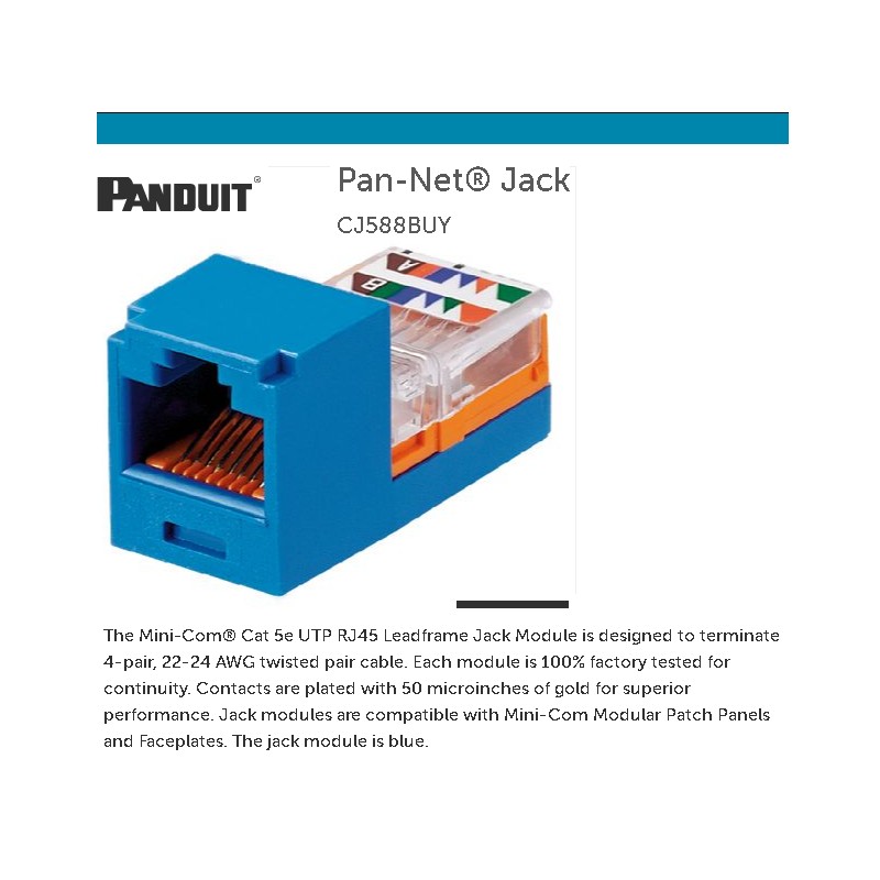 Jack Cat-5e a/b, Minicom Panduit, Azul