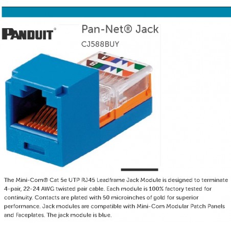 Jack Cat-5e a/b, Minicom Panduit, Azul