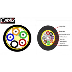 Fibra Optica SM ADSS, 24 hilos, 4Km Auto Soportada, Spam 100m, G652 9/125, Chaqueta single, monomodo, 300Kg, Cablix