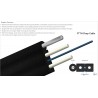 Fibra Optica Drop 2 Hilos, 1Km, Exterior Negro, Monomodo, G.657A2, LSZH, 3xFrp, 9/125um, 900um, 1000m. Ideal Tub Electri