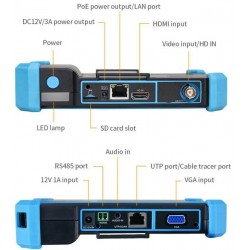 Tester Ccctv IP 4K 8Mpx 4en1, WiFi, 5" 4en1, Usb, hdmi, SD, Ptz,  touchscreen, POE Lantest Rj45 Gigabit, 12v_25w, Onvif, 1A