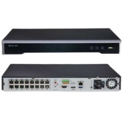 NVR 16 CAM IP 4K 16 POE 8MPX HIKVISION GIGABIT 100/1000MBPS, 150W, SOP 2DD 8TB, H265, 2USB, 1RCA HDMI VGA. GTIA: 90 DÍAS