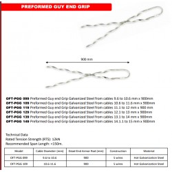 Sujetador Preformado p cables 9.6 -10.6m en Acero galvanizado, largo:  90cm