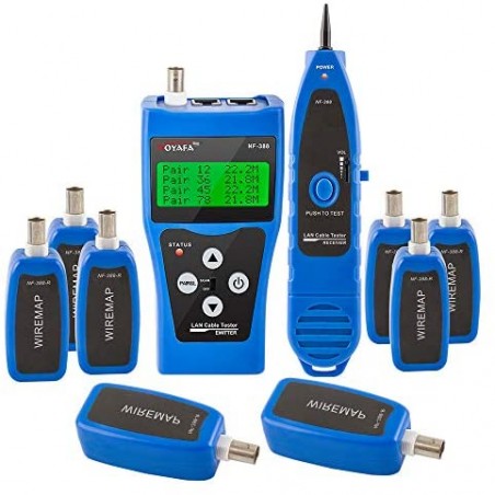 Generador de Tono, Lan Tester, 8 remotas Continuidad, Tono 455kHz, Mide distancia, Calibrador Coax, Telf, Utp. Gtia:10 dias