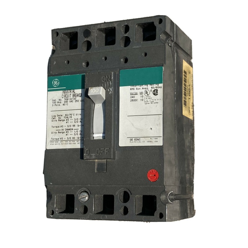 Breaker Trifasico 3 Poles 100 Amp 240V General Electric GE Type TEB Circuit. DESMONTADO