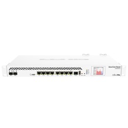 Core Cloud Router 8 Pto Gigabit Mikrotik Consola Serial, Lcd, 2 Sfp_1.25/10Gb, 1U dual PSU Redundant, Usb, 4Gb. Gtia: 90d