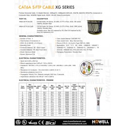 Bobina CAT 6A UTP 23awg Gris 10Gb Howell 600 Mhz, Redondo, Chaqueta CM, 305 Mts www.howellnetwork.com