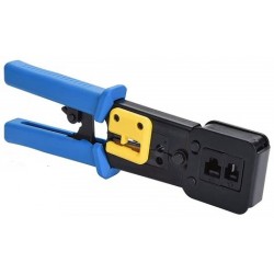 Crimping Tool Rj45 PT, Cat 5e CAT 6 y Rj11. PT es Passtrough, cuchilla rematador