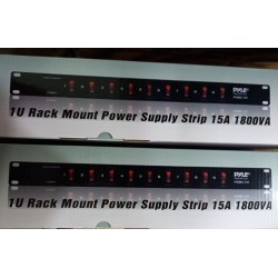 Regleta Elect 9 AC Switch Indpte, Rack, 1U, 115-230vac Noise filter, 15 Amp, Fuse Reset, Spike y Surge protecction.