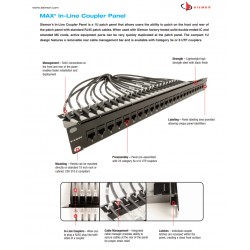 Patchpanel 24p CAT 6, 1rmu, Siemon MAX In-Line coupler