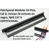 Union Rj45 Hembra Hembra, negro CAT 6