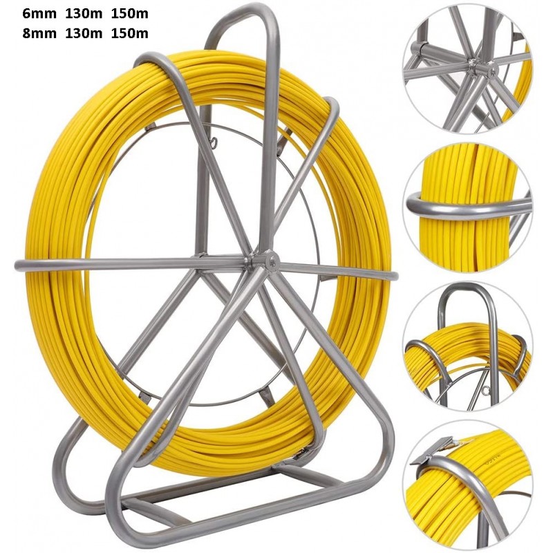 Guaya Pasacable Mariota 130mt 6mm, 8.6kg, 426,5ft, 1/4". Amarillo, . fibra de vidrio, kits de punta metalica