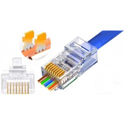 Conector RJ-45 Passtrought Cat 6 Clasico, 100unds