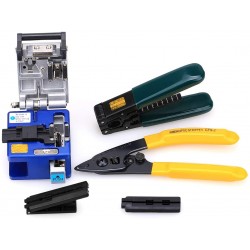 Kit FTTH Fib Opt, Powermeter, VFL, p FTTH Fiber Cleaver FC 6S,  p FO 250_900µm, Tijera, Cutter, Pen Light Red