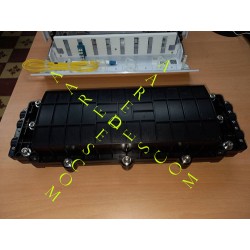 Caja Manga Empalme FO 144 hilos Horizont6 Splice 24 hilos, 6 In/Out 3Entradas 3Salidas, Vacia, Atornillada, Silicon, IP65