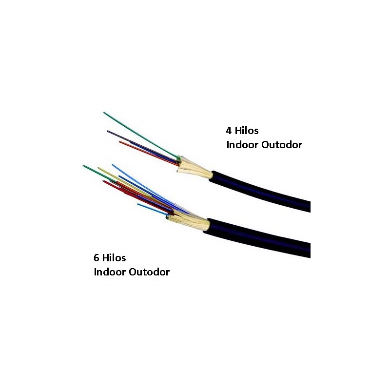 Fibra Optica 6 hilos, MM 50/125 OM2 Ind/Out, Distrib. NARANJA, OM2 MM_ Multimodo 2 Kmt. 10Gb a 82mt