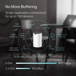 Extensor Mesh Tp-Link Dual AC1200, 3 und 2Rj45x 1000Mbps LanWan, 5500ft2 802.11kvr, 300/867Mbp ac/n. Gtia:30 dias