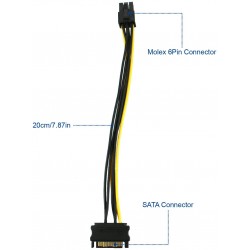 Adaptador PCI-E, Molex 4 Pin, para GPU, Riser Adapter. SIN Garantia.