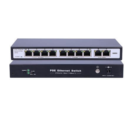 Switch 8 Ptos POE 100Mbps +2x 10/100Mbps Ieee802.3/802.3u/02.3af/at .Folksafe.com