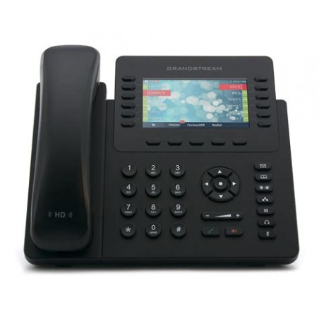 Telefono IP PoE, 6xSIP, Grandstream 12 Lineas, 4.3" color Negro, 2 PoE Gigabit