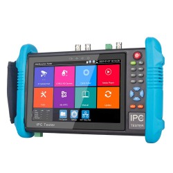 Tester Ccctv IP 4K 8Mpx 4en1, WiFi, 7" 4en1, Usb, hdmi, SD,  touchscreen, Onvif, POE Ptz, Lantest Rj45 2x Gigabit, 12v_25w 2A