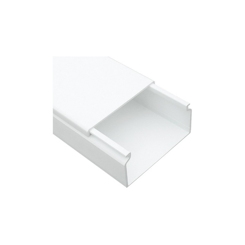 Canaleta 100x40 4", 2M, Blanco, Plastico blanco, NO Adhesiva