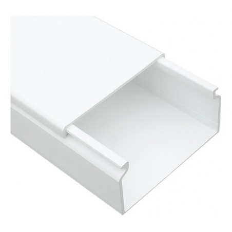 Canaleta 100x40 4", 2M, Blanco, Plastico blanco, NO Adhesiva