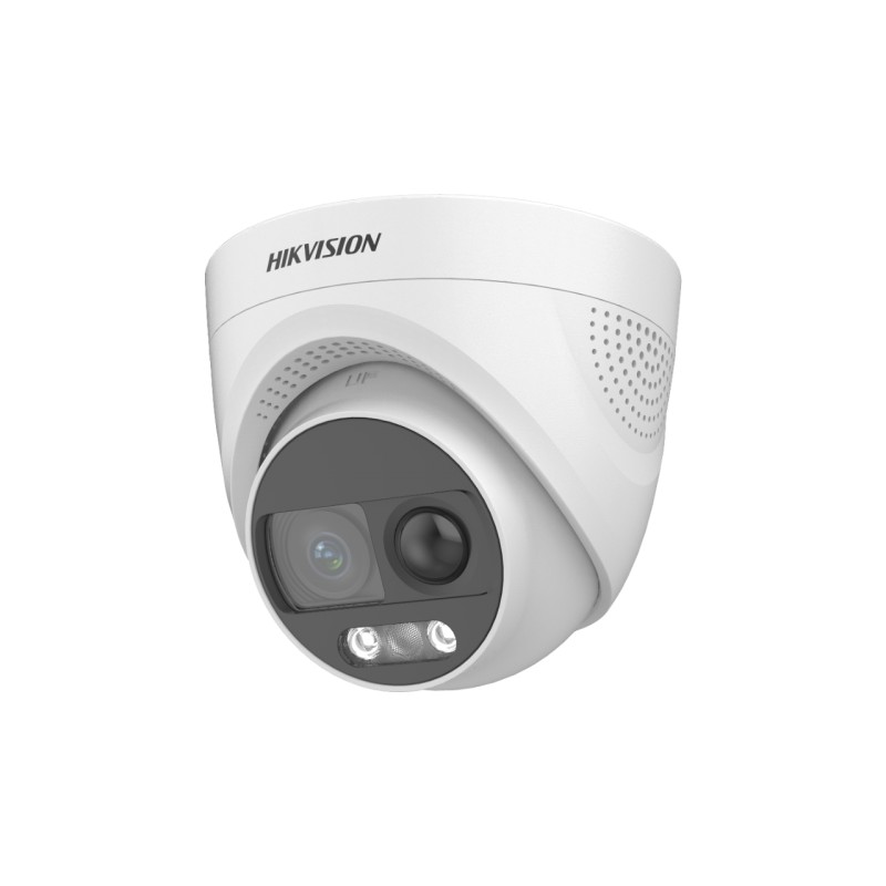 Cámara Domo Hikvision 2MP PIR Alarma, Luz Rojo/Azul, 2.8mm,  LED 20m, IP67,  4en1 H106xv57, WDR. Gtia: 90D