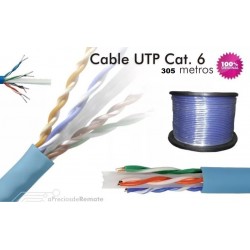 Bobina, Cat 6 plano bonded, 350Mhz, Azul, 305mts, Belden