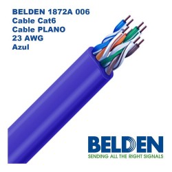 Bobina, Cat 6 plano bonded, 350Mhz, Azul, 305mts, Belden