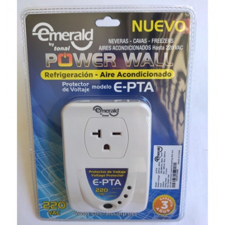 Protector Aire Acond. 220v, 15 Amp, 1 AC Apaga 90V bajo 135V Alto, timer 15seg Garantia: 3 Años con Emerald