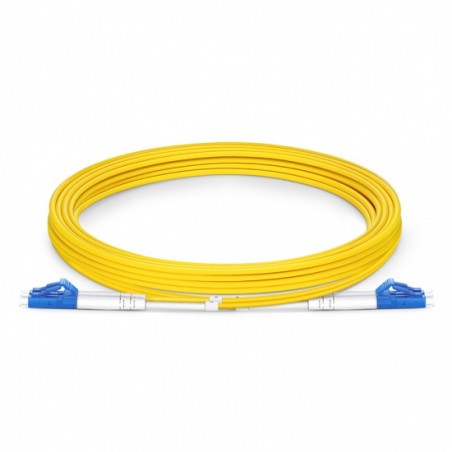 Patch Cord FO LC LC SM, 9/125um, 3m LP 3mm, Amarillo puntas Azul, SM es Monomodo