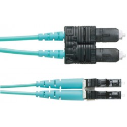 Patch Cord FO MM SC-LC, 50/125µ 3m Pandui Multimode Duplex, 10 GbE, OM3. Aqua.